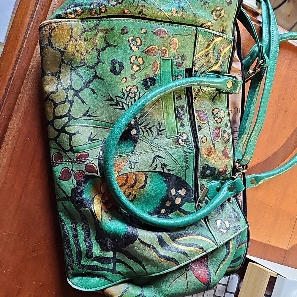 Anushka Handpainted Green Bag - Picture 2 of 5